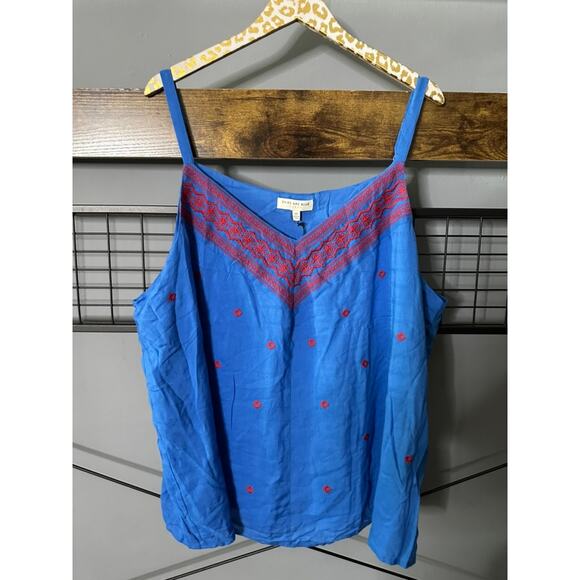 Skies Are Blue Curvy Plus New Blue Tank | Size 3X - Picture 2 of 6